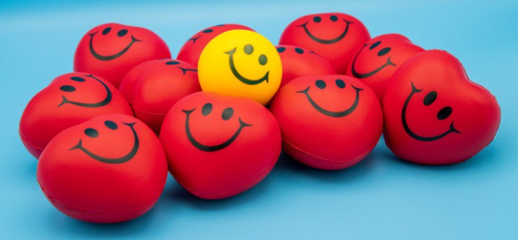 red and yellow smiley face